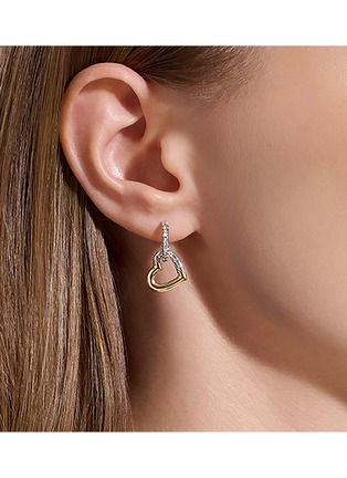  - JOHN HARDY - JH Essentials Heart 14K Gold Sterling Silver Diamond Drop Earrings