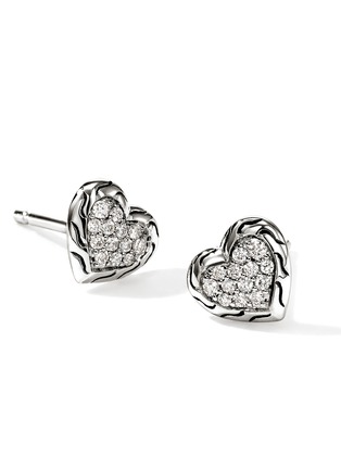 细节 - 点击放大 - JOHN HARDY - JH Essentials Heart Sterling Silver Diamond Stud Earrings