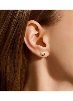  - JOHN HARDY - JH Essentials Heart 14K Gold Sterling Silver Stud Earrings
