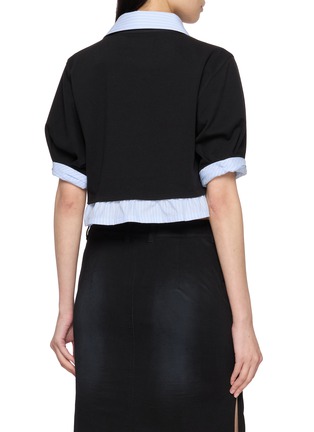 背面 - 点击放大 - WE11DONE - Striped Layered Cropped Polo Top