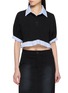 首图 - 点击放大 - WE11DONE - Striped Layered Cropped Polo Top