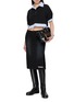模特儿示范图 - 点击放大 - WE11DONE - Striped Layered Cropped Polo Top