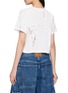 背面 - 点击放大 - WE11DONE - Cropped Distressed Necklace Print Knit Top