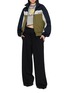 模特儿示范图 - 点击放大 - WE11DONE - Cropped Bear Graphic Ringer Terry T-Shirt
