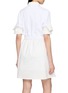 背面 - 点击放大 - WE11DONE - Layered Turn-Up Cuff Tie Cotton Shirt Dress