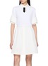 首图 - 点击放大 - WE11DONE - Layered Turn-Up Cuff Tie Cotton Shirt Dress