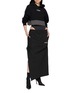 模特儿示范图 - 点击放大 - WE11DONE - Cropped Double Layer Cotton Hoodie