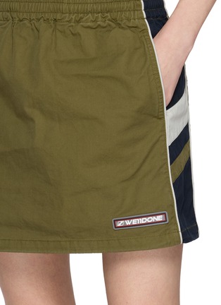  - WE11DONE - Colourblock Washed Cotton Track Mini Skirt