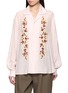 首图 - 点击放大 - BAZISZT - Tinees Floral Beaded Appliqué Embroidered Cotton Shirt