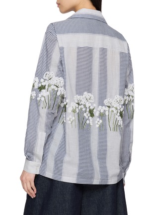 背面 - 点击放大 - BAZISZT - Corsa Floral Sequin Chequered Cotton Shirt