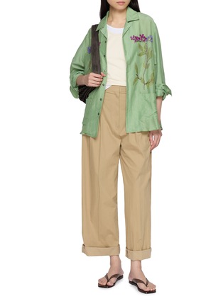 模特儿示范图 - 点击放大 - BAZISZT - Ming Floral Appliqué Shirt