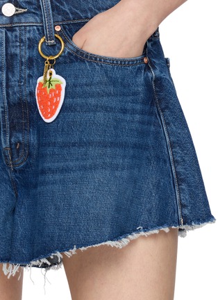  - MOTHER - The Flutter Short Fray Strawberry Charm Cotton Denim Shorts