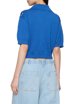 背面 - 点击放大 - MOTHER - The Boxy Raquette Short Sleeve Embroidered Wool Knit Cardigan