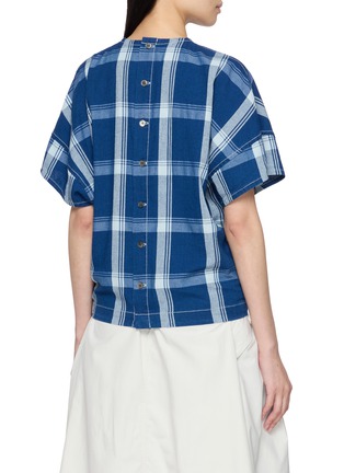 背面 - 点击放大 - AND WANDER - Indigo Checked Pullover