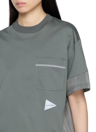  - AND WANDER - Mesh Panel Chest Pocket T-Shirt