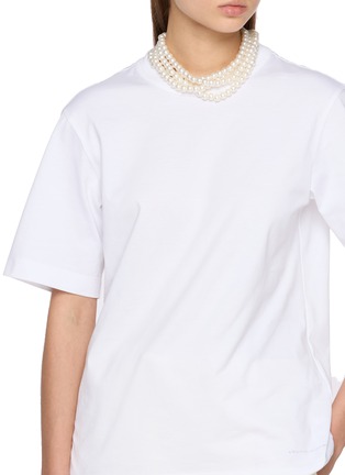  - CARVEN - 仿珍珠项链 T 恤