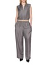 模特儿示范图 - 点击放大 - ALEXANDERWANG - Zip Front Detail Silk Track Pants