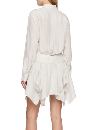 背面 - 点击放大 - ALEXANDERWANG - Layered Cut-Off Silk Double Shirt Dress