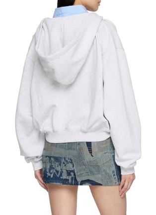 背面 - 点击放大 - ALEXANDERWANG - Pre-Styled Slashed Neck Hoodie With Cropped Dickie Shirt