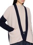  - JOVENS - Oversized Bi Tone Cashmere Knit Cardigan