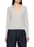首图 - 点击放大 - JOVENS - V-Neck Ribbed Cashmere Cable Knit Sweater