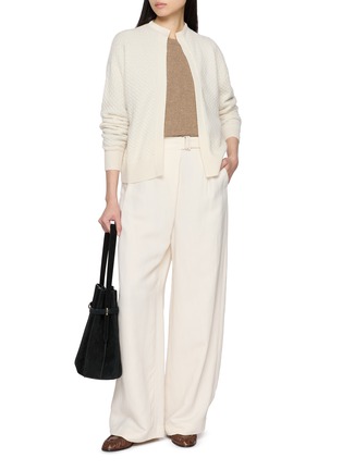 模特儿示范图 - 点击放大 - JOVENS - Round Neck Cashmere Metallic Knit Sweater