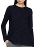  - JOVENS - Round Neck Cashmere Metallic Knit Sweater