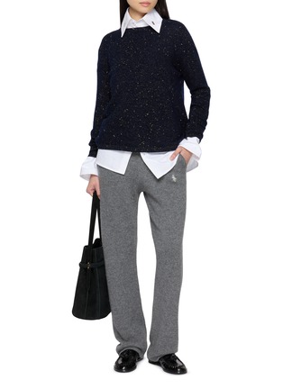 模特儿示范图 - 点击放大 - JOVENS - Round Neck Cashmere Metallic Knit Sweater