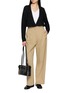模特儿示范图 - 点击放大 - JOVENS - V-Neck Cashmere Metallic Knit Cardigan
