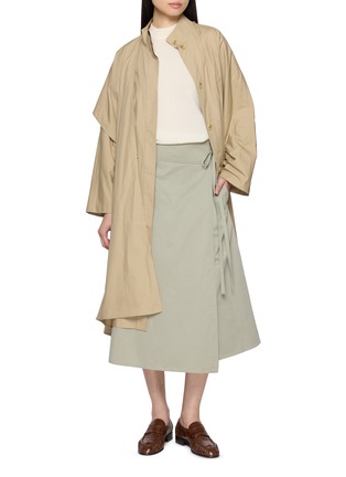 模特儿示范图 - 点击放大 - JOVENS - Long Balloon Sleeve Mock Neck Chunky Ribbed Cashmere Knit Top