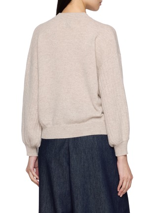 背面 - 点击放大 - JOVENS - Long Balloon Sleeve Mock Neck Chunky Ribbed Cashmere Knit Top