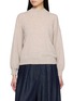 首图 - 点击放大 - JOVENS - Long Balloon Sleeve Mock Neck Chunky Ribbed Cashmere Knit Top