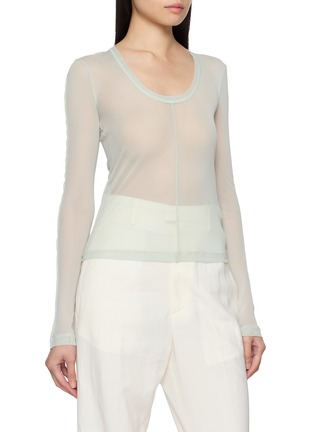 细节 - 点击放大 - HELMUT LANG - Layered Long Sleeve Mesh Top
