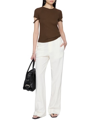 模特儿示范图 - 点击放大 - HELMUT LANG - Raglan Cropped Crewneck T-Shirt