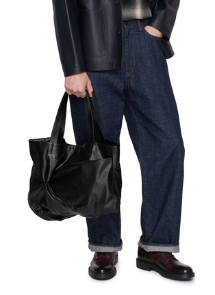 正面 -点击放大 - DISCORD YOHJI YAMAMOTO - Pinched Leather Tote Bag