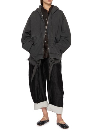 模特儿示范图 - 点击放大 - MIDORIKAWA - Two-way Zip Hoodie