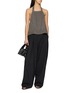 模特儿示范图 - 点击放大 - ST. AGNI - Pleated Pinstripe Wool Blend Pants