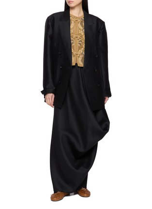 模特儿示范图 - 点击放大 - INTO THE EAST - Draped Wool Silk  Maxi Skirt