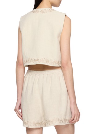 背面 - 点击放大 - INTO THE EAST - 亚麻刺绣短款马甲