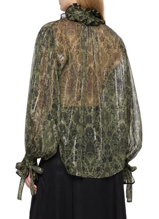 背面 - 点击放大 - INTO THE EAST - 提花木耳领系带衬衫