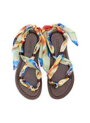 细节 - 点击放大 - STRINGART - Flat Scarf Tie Vegetable Tanned Leather Sandals