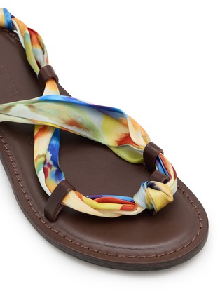 细节 - 点击放大 - STRINGART - Flat Scarf Tie Vegetable Tanned Leather Sandals