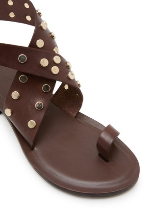 细节 - 点击放大 - STRINGART - Studded Toe Ring Leather Sandals