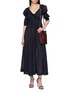 模特儿示范图 - 点击放大 - DÔEN - Ischia Smocked Puff Sleeve Cotton Dress