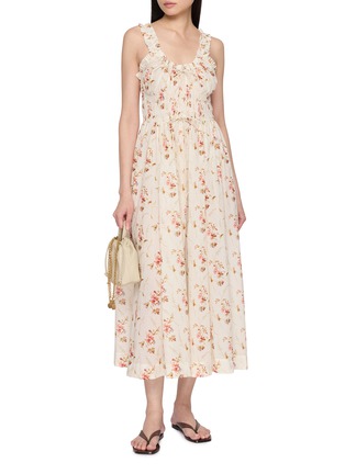 模特儿示范图 - 点击放大 - DÔEN - Emmaretta Ruffle Floral Cotton Dress