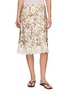 首图 - 点击放大 - DÔEN - Elowette Floral Lace Hem Silk Satin Midi Skirt