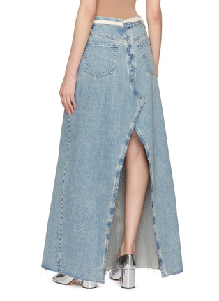 背面 - 点击放大 - MAISON MARGIELA - Frayed Panel Cotton Denim Long Skirt
