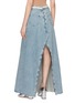 背面 - 点击放大 - MAISON MARGIELA - Frayed Panel Cotton Denim Long Skirt