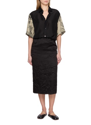 模特儿示范图 - 点击放大 - MAISON MARGIELA - 印花拼接短袖衬衫