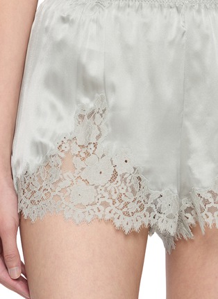  - DÔEN - Iona Lace-Hemmed Satin Shorts